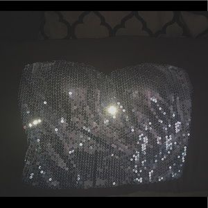 Silver sequin top